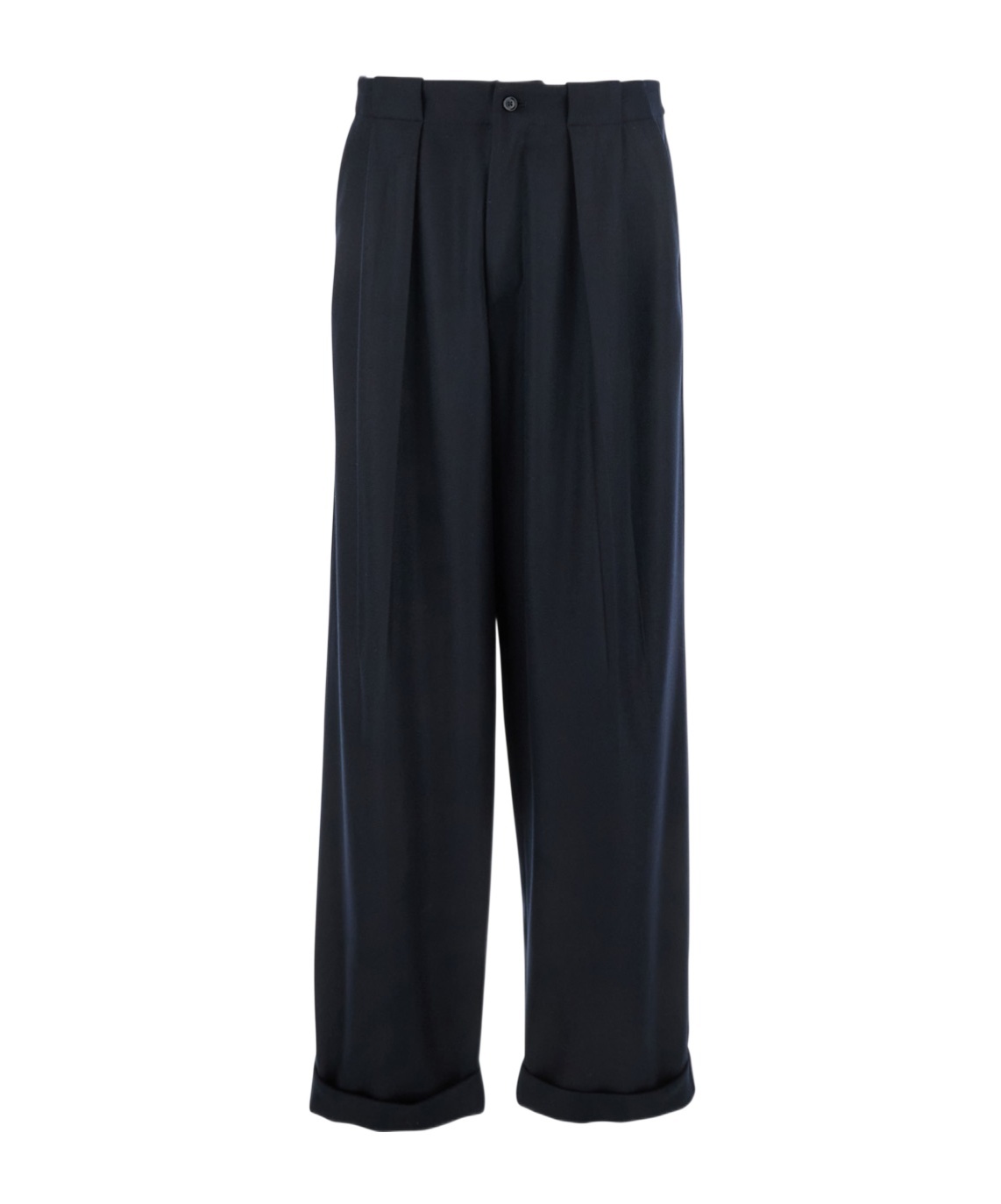 Dolce & Gabbana Black Wool Wide-leg Pant In Blue