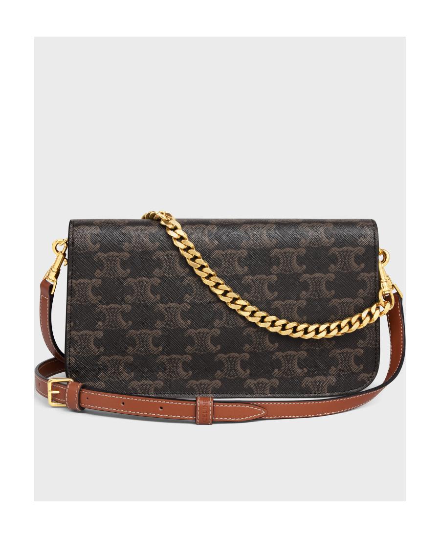 Celine Multipochette Logo Printed Mini Handbag In Black