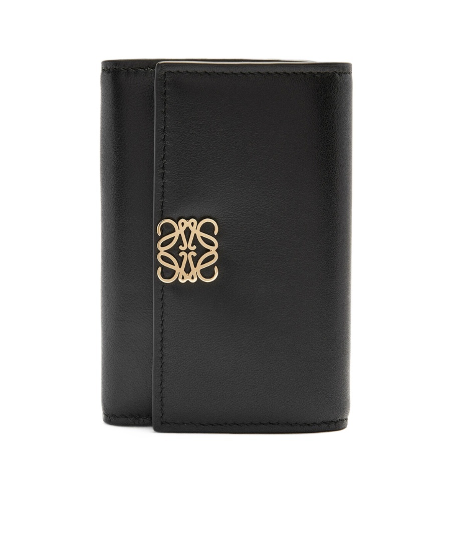 Loewe Anagram Puffer Leather Vertical Cardholder In Black