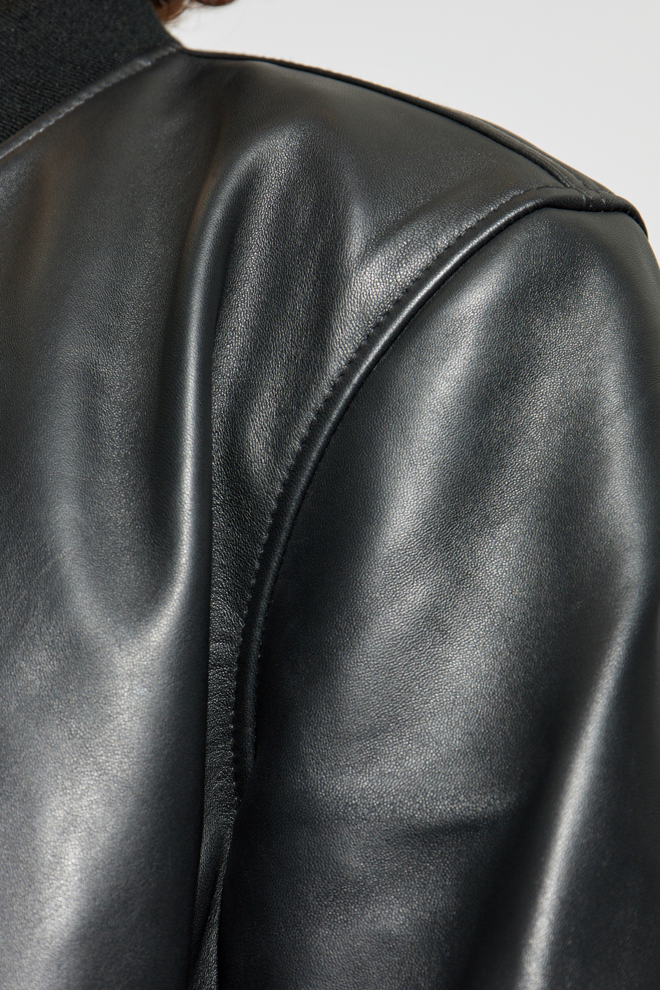 Officine Generale Zippered Leather Jacket In Black