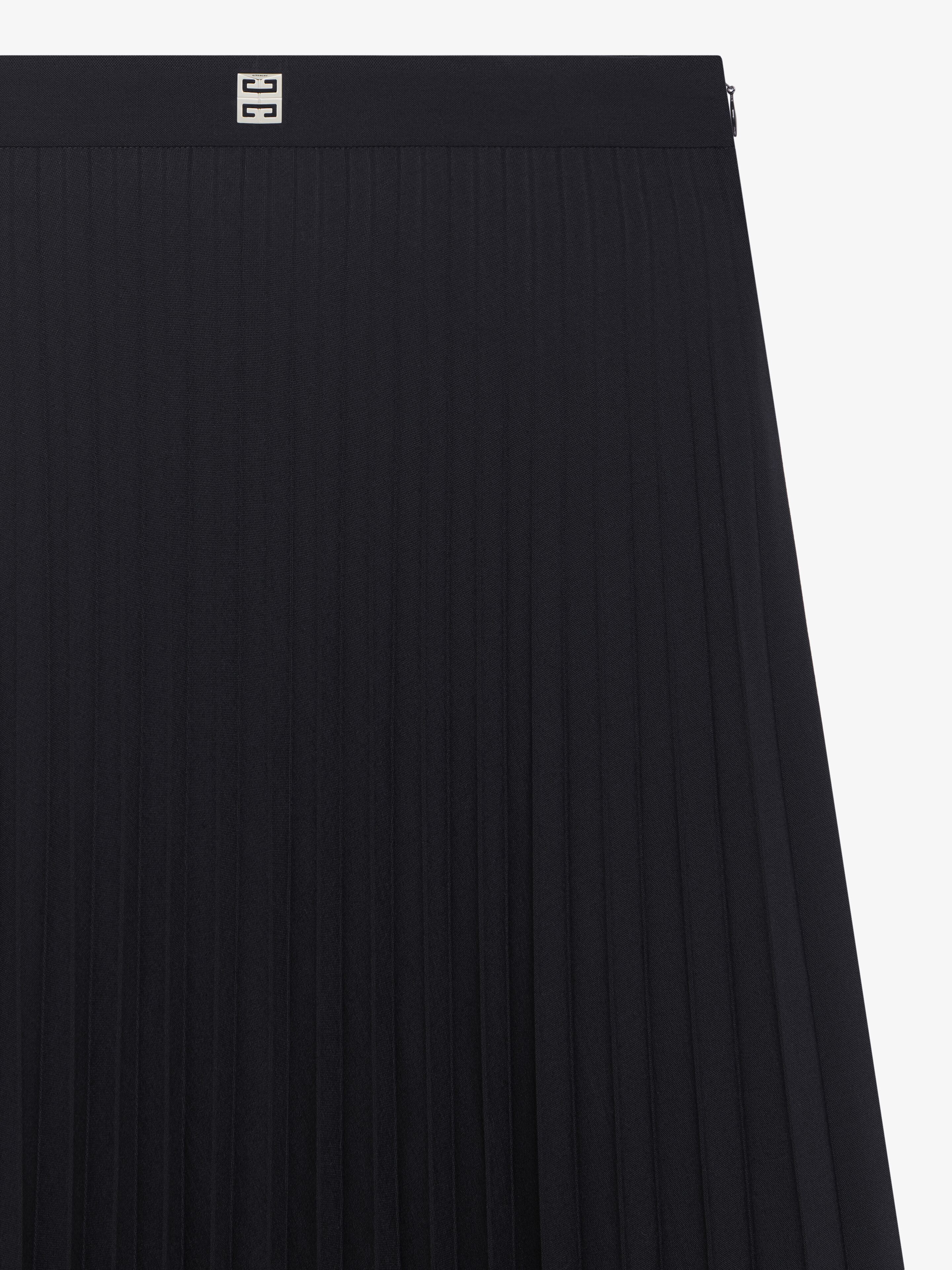 Givenchy Pleated Skirt In Wool With 4 Detail In Black