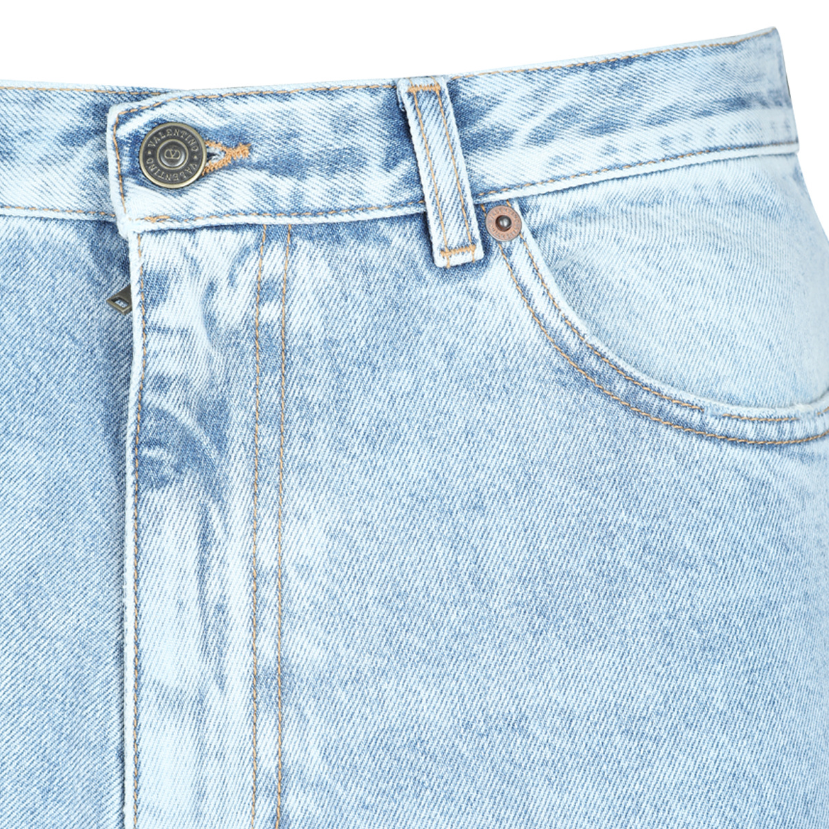 Valentino Belt-loop Jeans In Blue