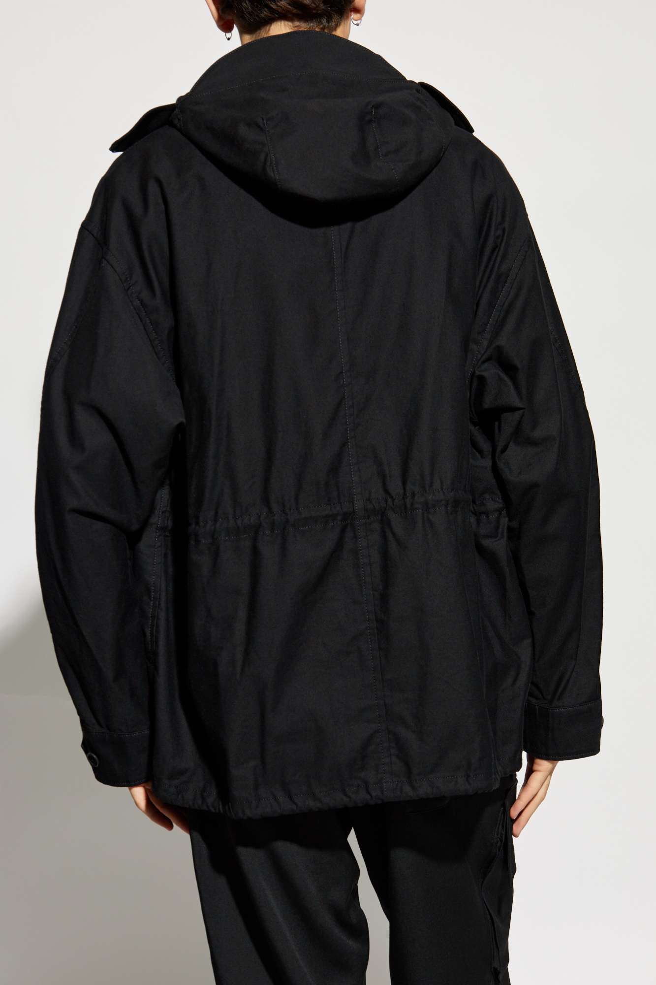 Shop Yohji Yamamoto Long-sleeved Casual Jacket In Black