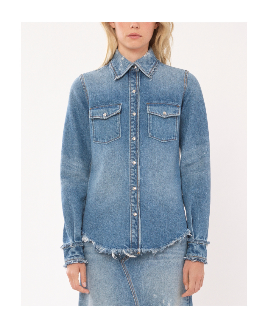 Chloé Buttoned Denim Shirt In Blue