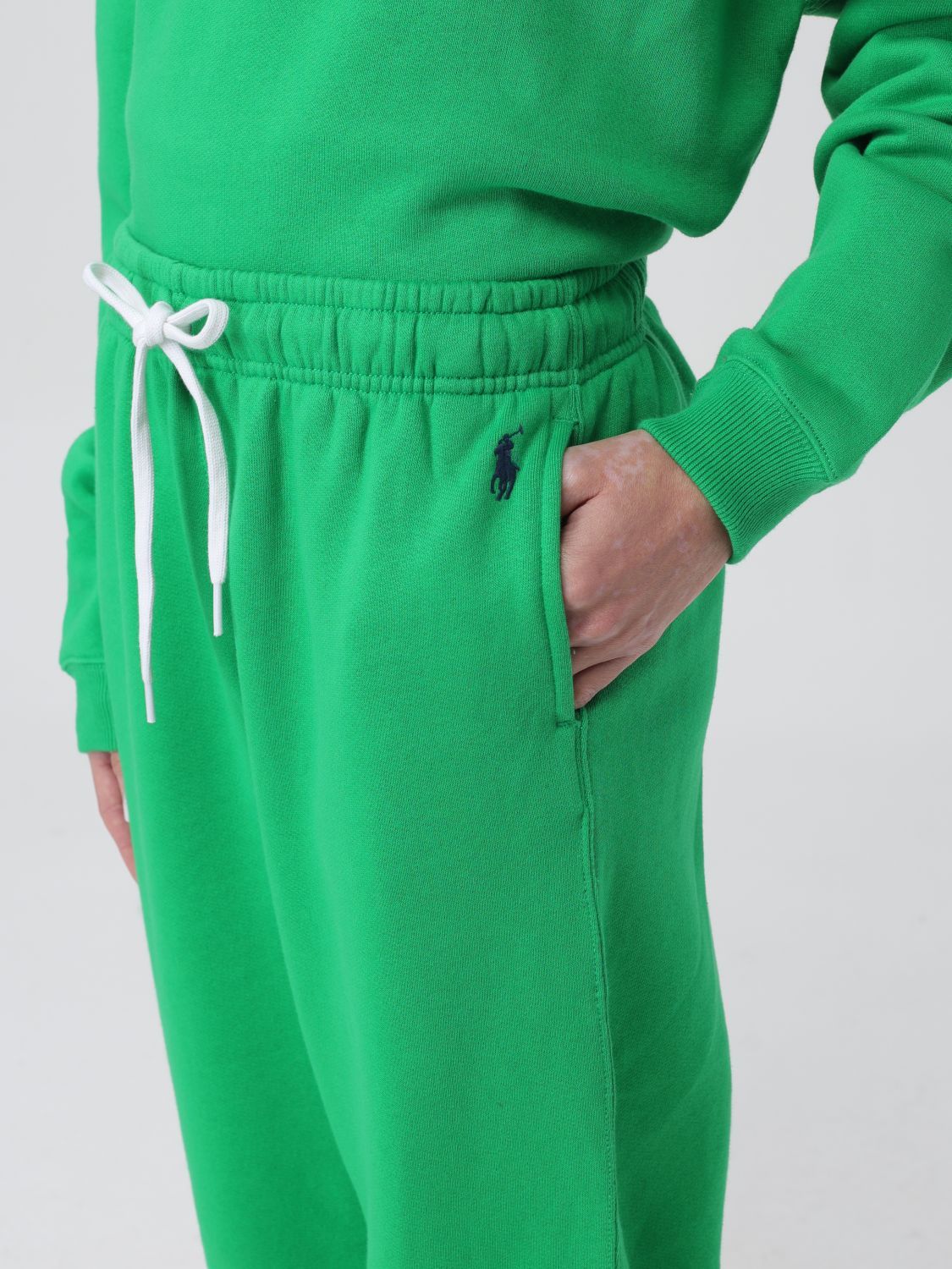 Polo Ralph Lauren Logo Embroidered Drawstring Track Pants In Green