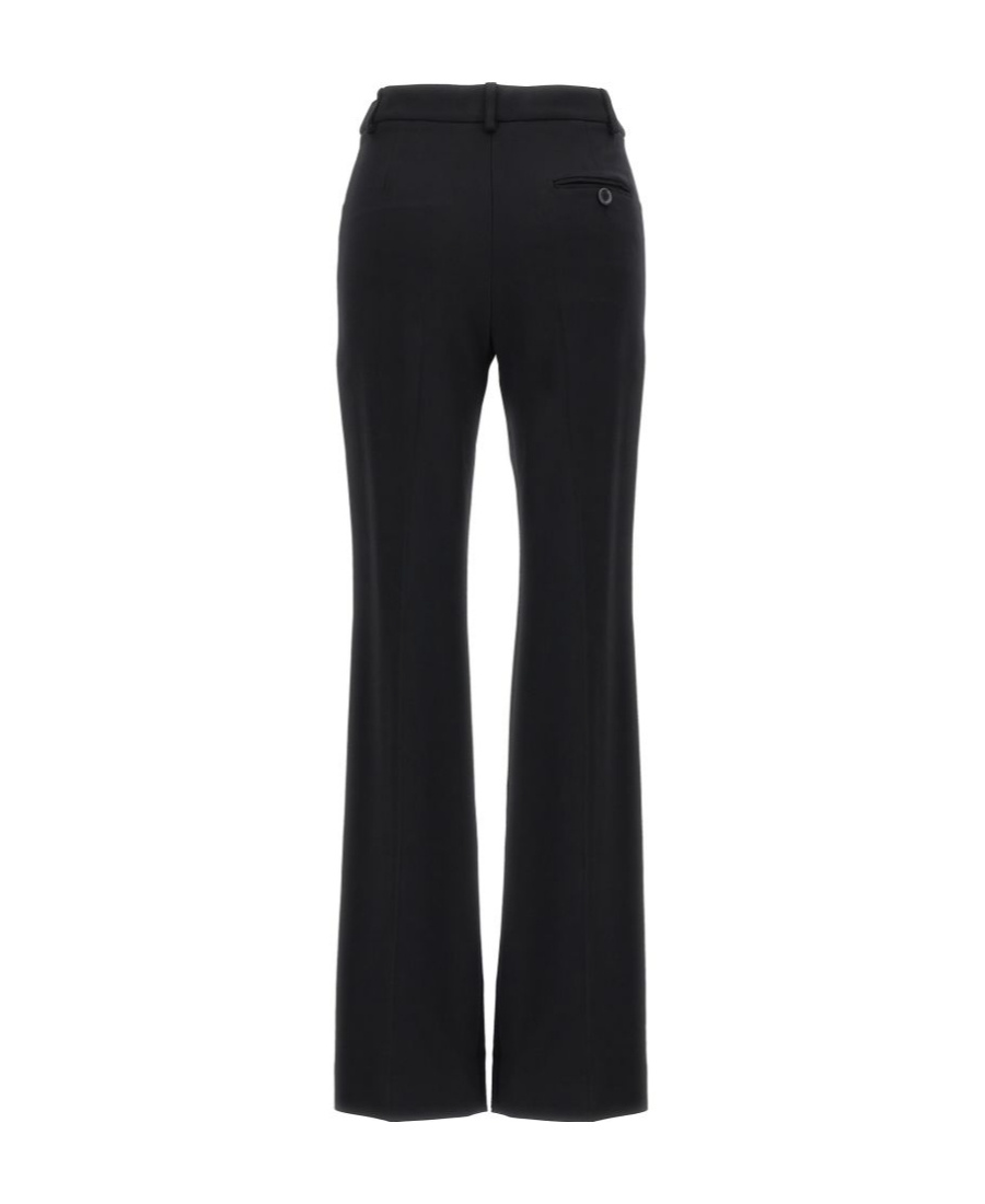 Moschino Straight-leg Pants With Front Pleat In Stretch Viscose In Black