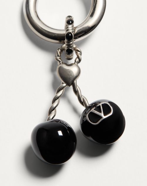 Valentino Garavani Garavani Chez Single Earring In Metal And Enamel In Black