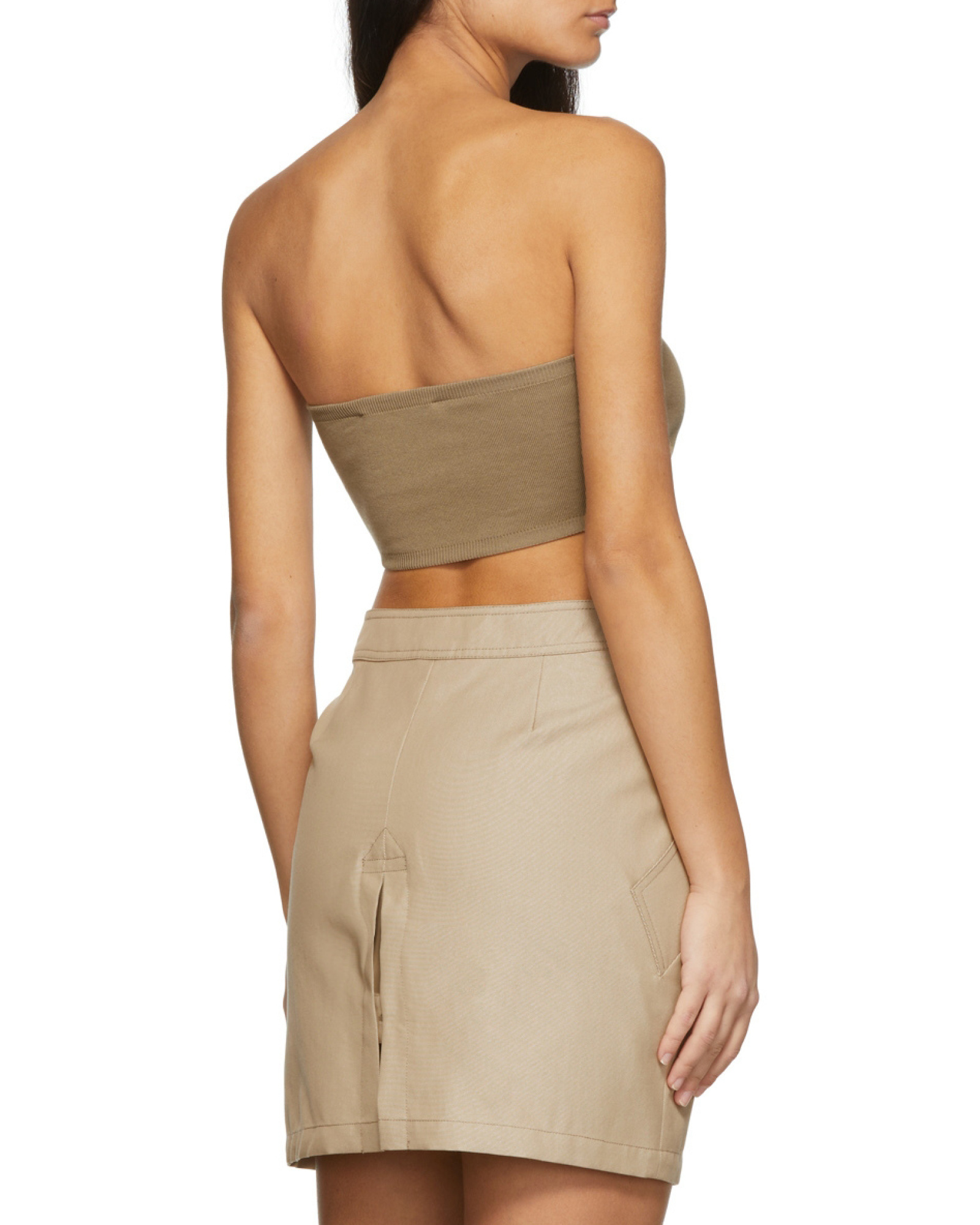 Max Mara Tight Short Tube Top In Nude