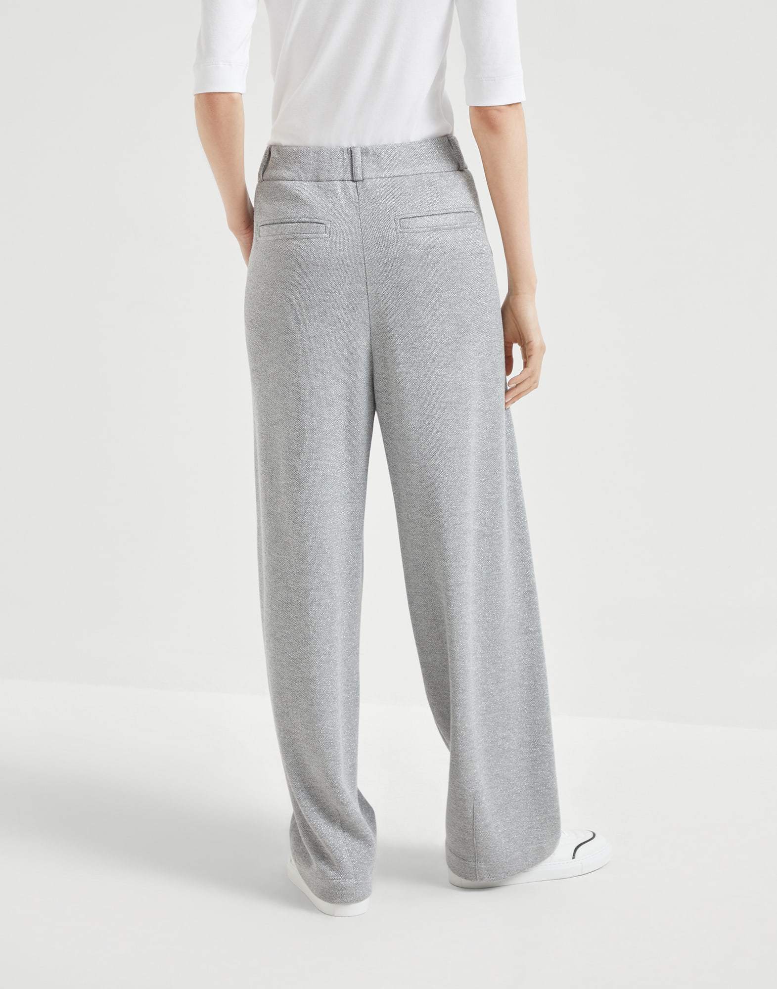 Brunello Cucinelli Jersey Trousers In Gray