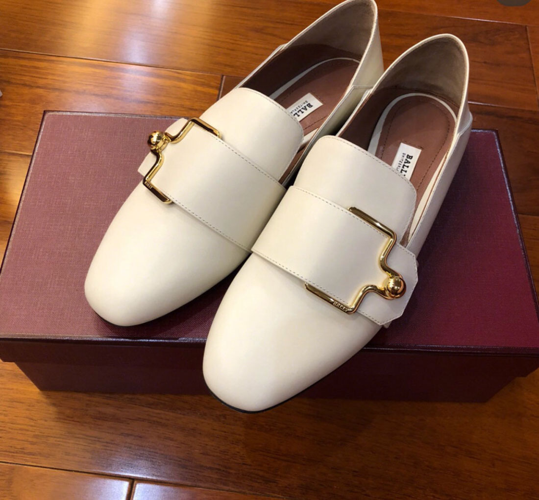 Bally Woman Loafers Ivory Size 8.5 Calfskin In White