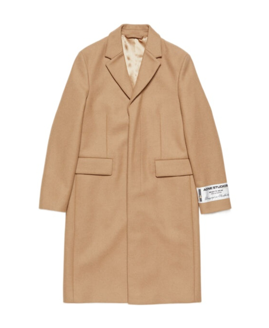 Acne Studios Single-breasted Wool Coat In Nude