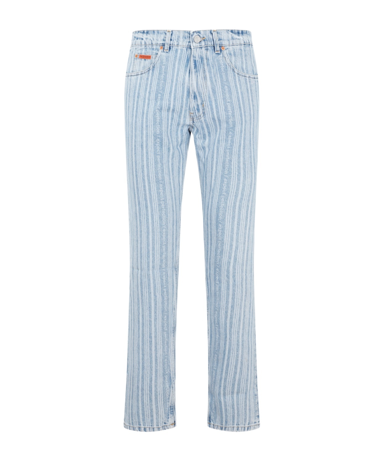 Martine Rose Light Blue Pinstripe Straight Leg Jeans In Blue