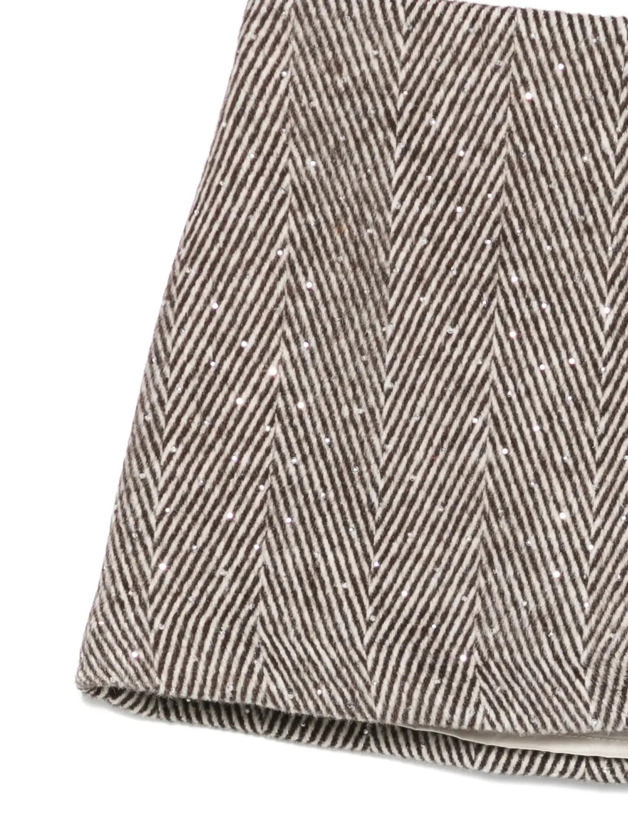 Il Gufo Herringbone-pattern Skirt In Brown