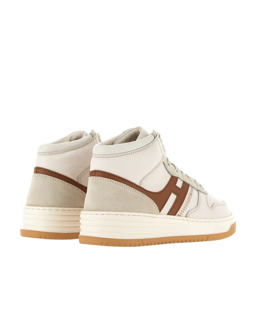 Hogan Panelled High-top Sneakers In Nude