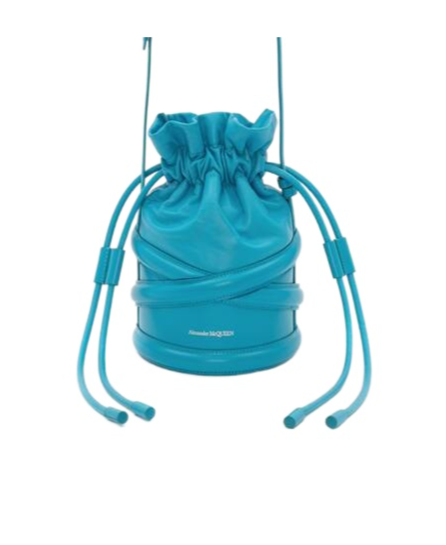 Alexander Mcqueen Soft-curve Bucket Bag In Blue