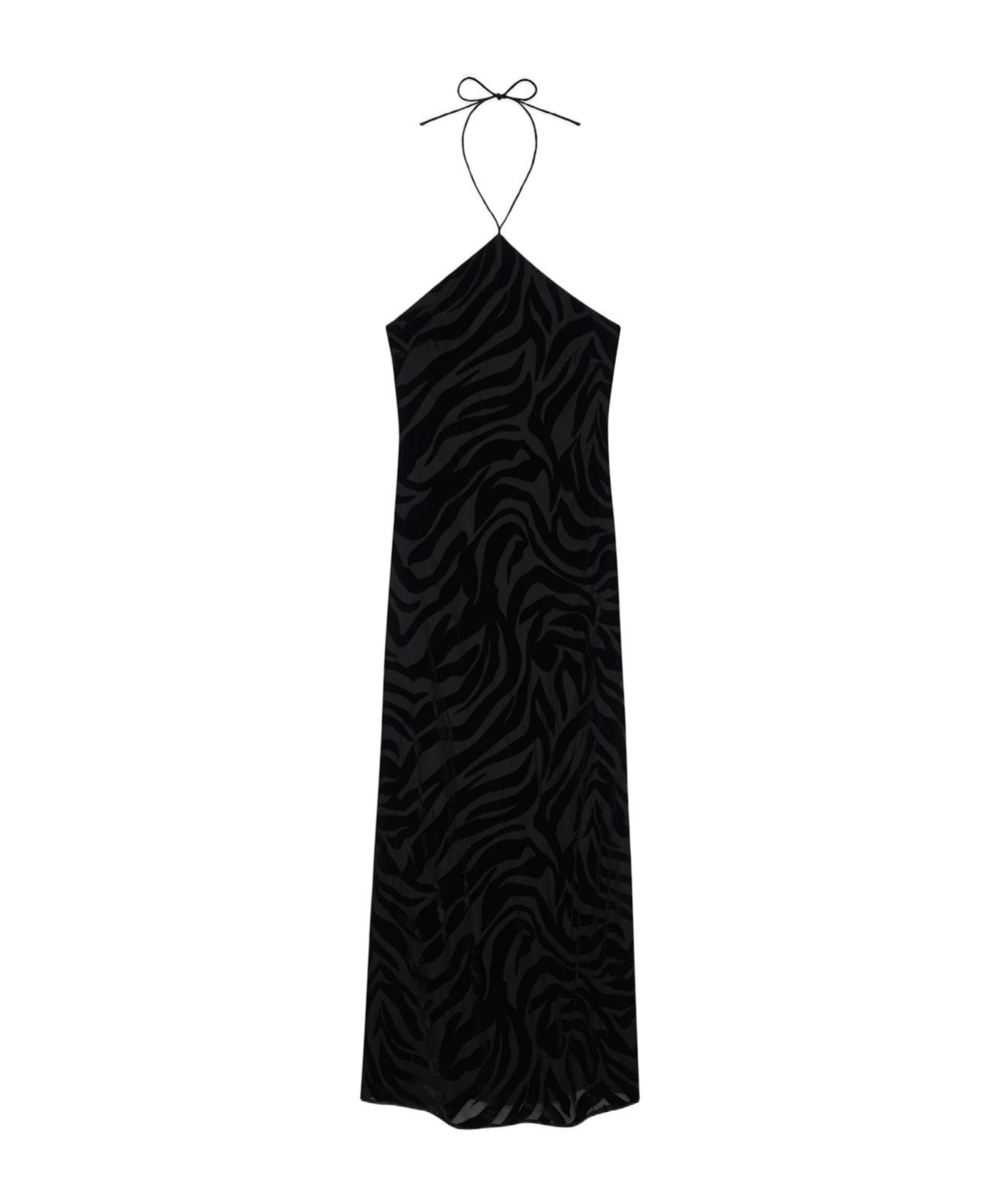 Anine Bing Leanne Halterneck Maxi Dress In Black