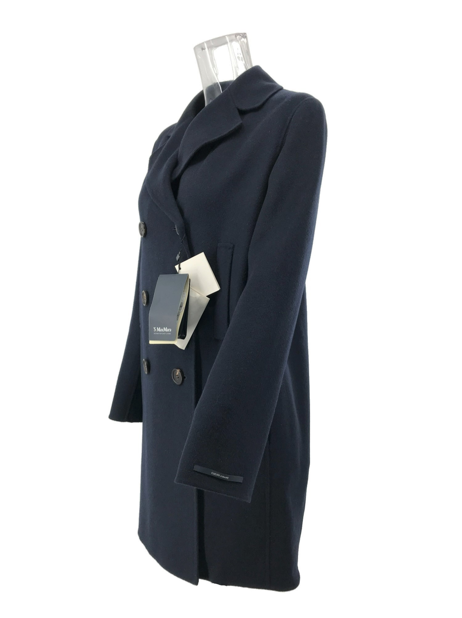 Max Mara Double Breasted Coat In Black