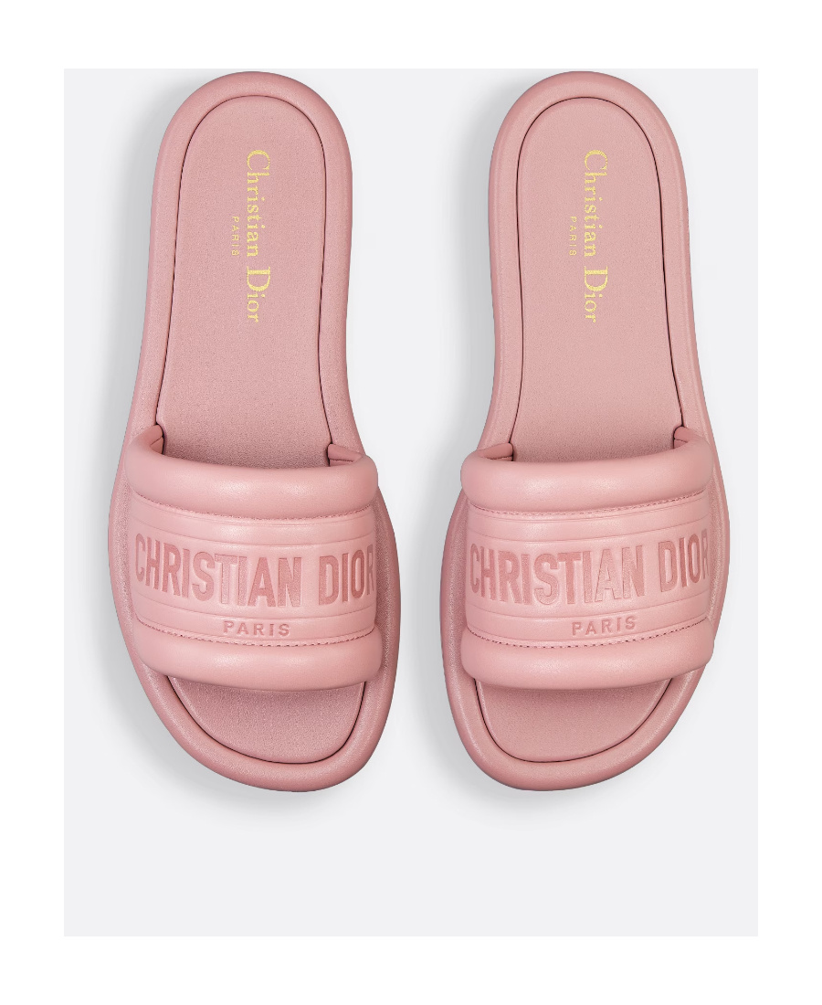 Dior Front Logo Slippers In Pink
