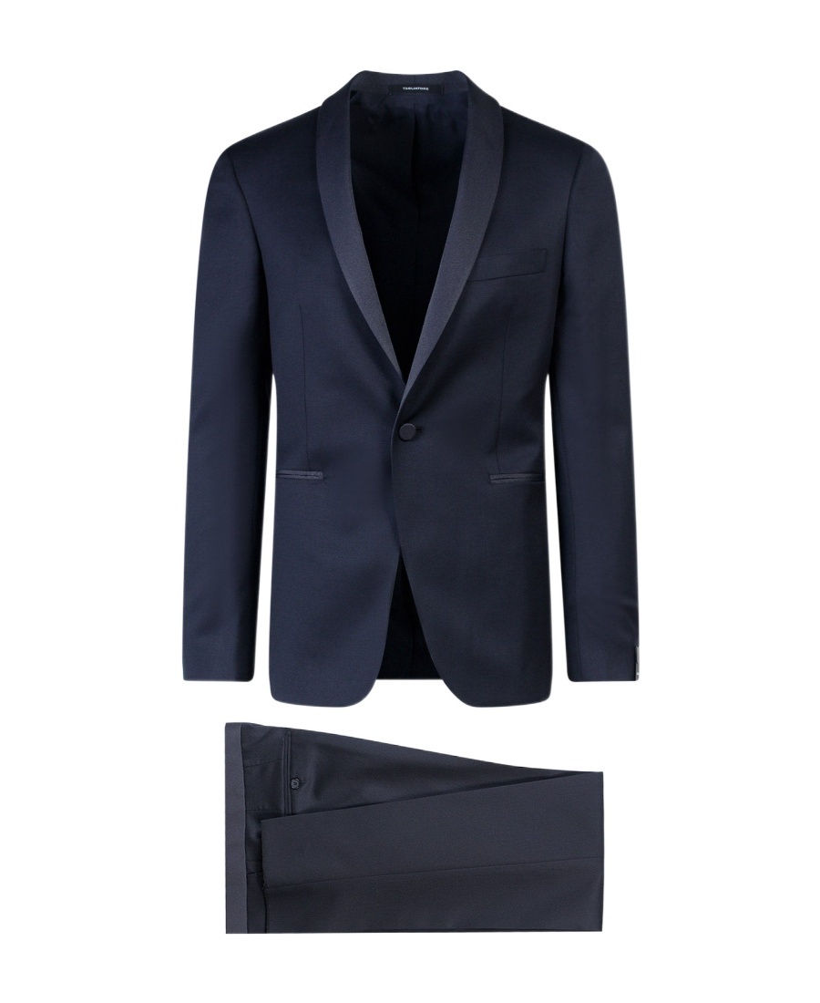 Tagliatore Virgin Wool Tuxedo With Vest In Black