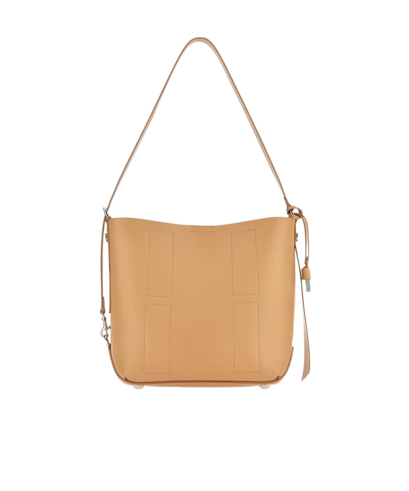 Hogan Strap Adjust Hobo Metal Rectangular Bag In Nude