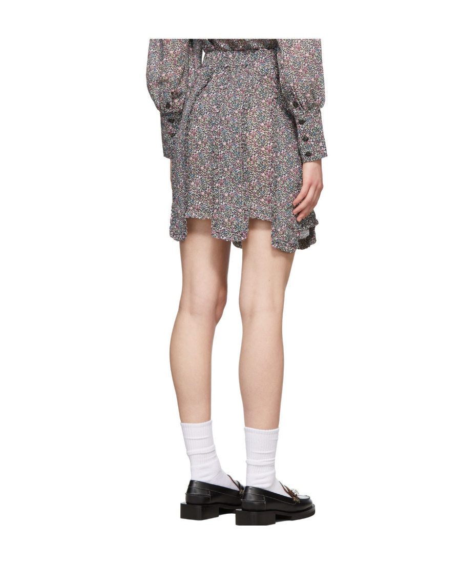 Ganni Floral-print Panelled Mini Skirt In Multicolor