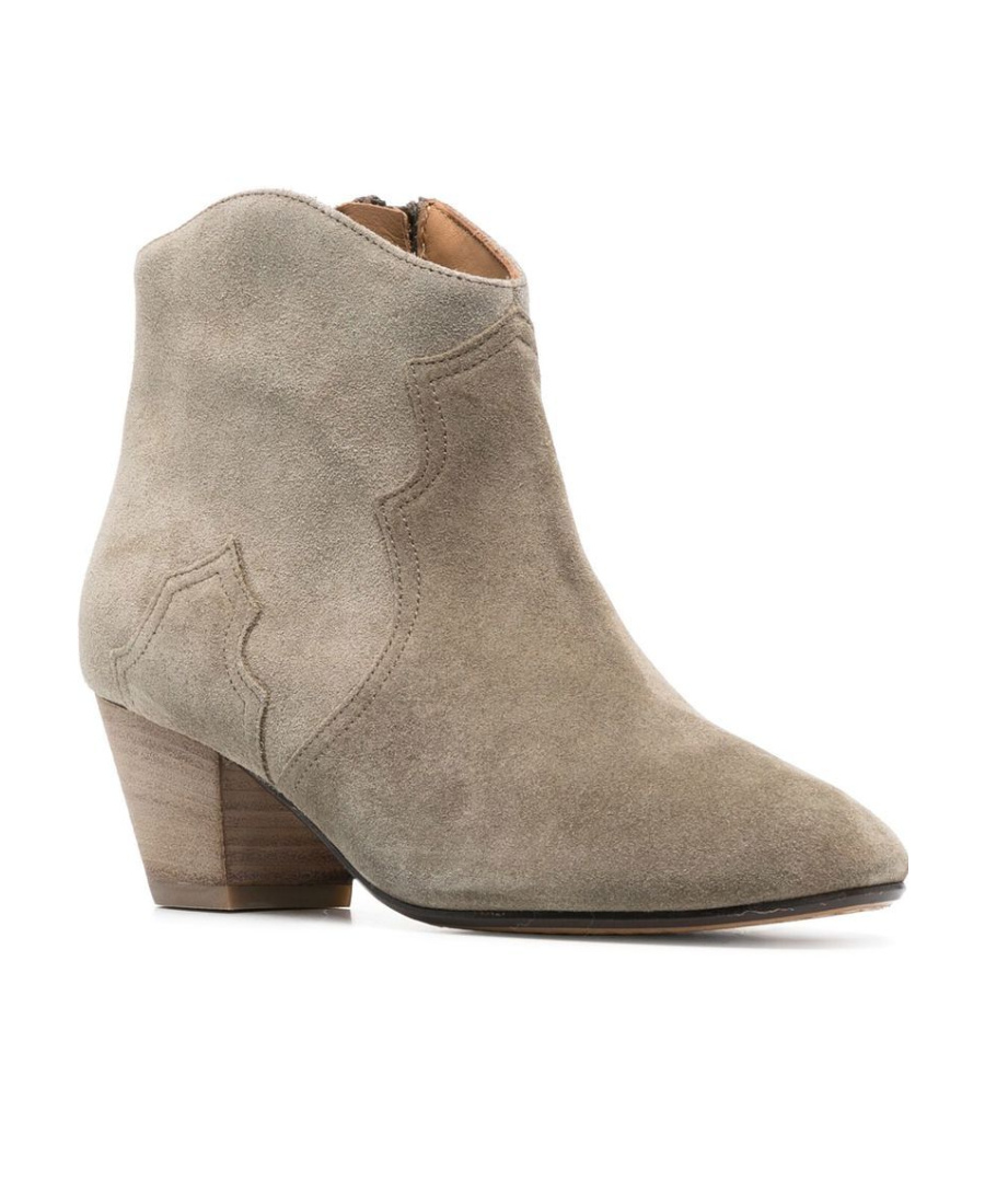 Isabel Marant Dicker Suede Leather Boots In Nude