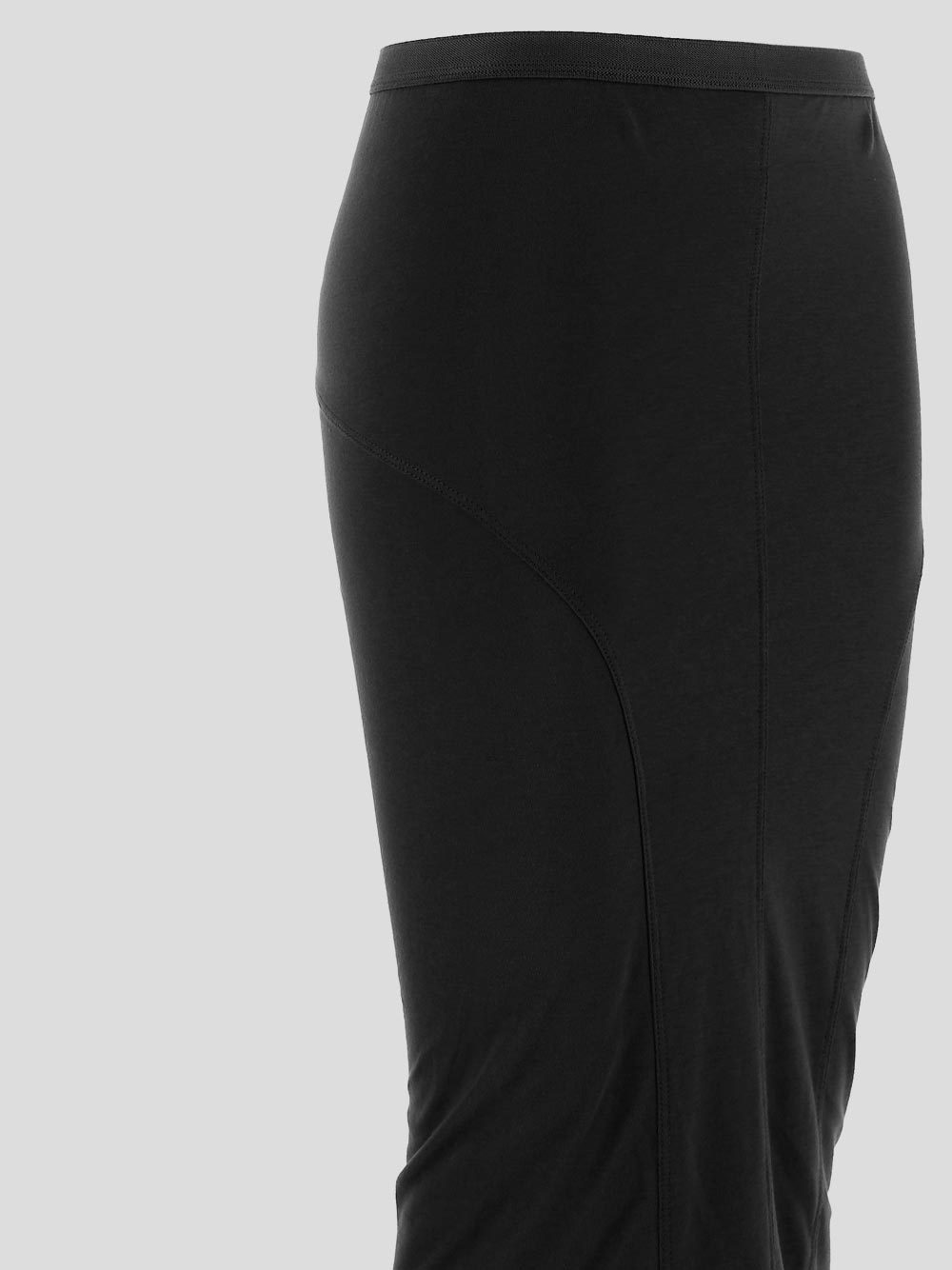 Rick Owens High-waisted Floor-length Skirt With Seam Detailing In Black