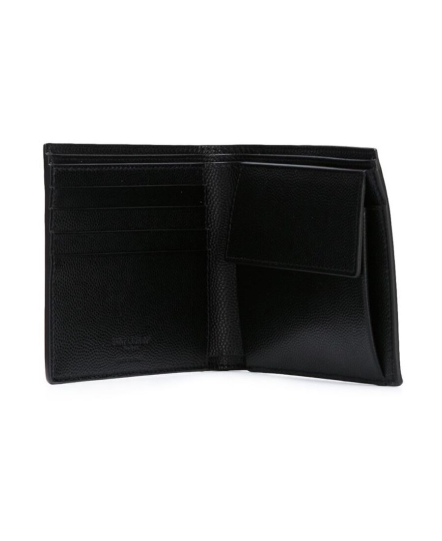 Saint Laurent Paris Logo-print Wallet In Black