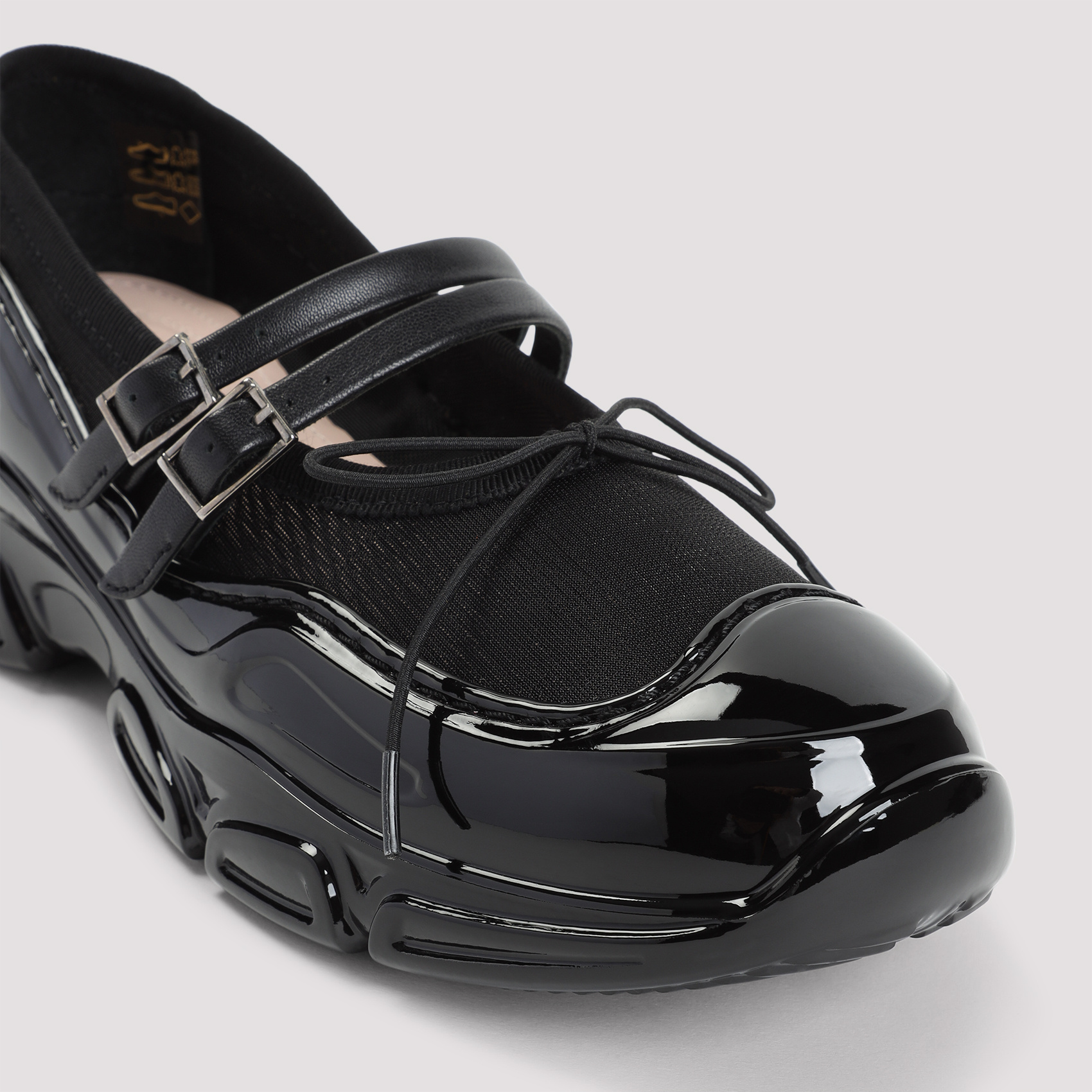 Simone Rocha Crystal Buckle Tracker Leather-trimmed Shoes