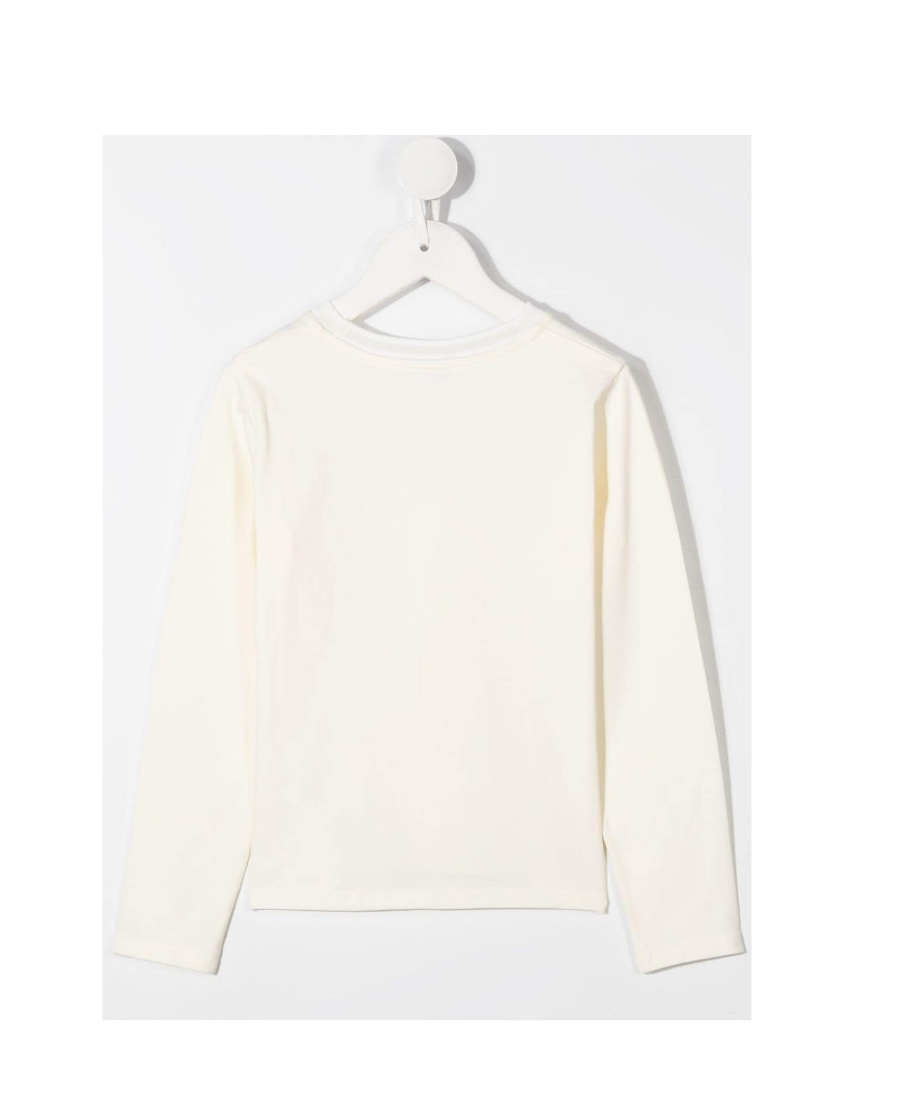 Moncler Teen Logo Patch Longsleeved T-shirt In White