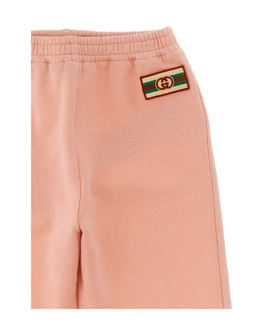 Gucci Logo-patch Cotton Track Pants In Pink