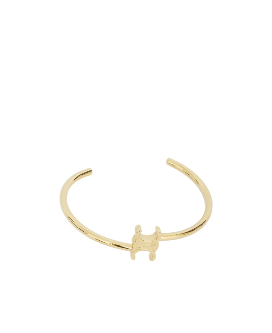 Celine Triomphe Asymmetric Asymmetrical Bracelet In Yellow