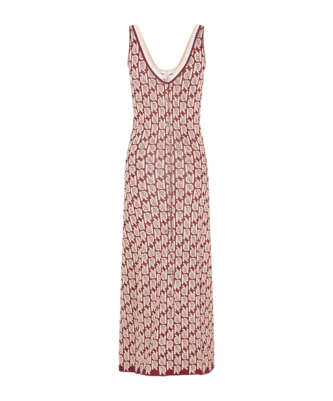 Rabanne Monogram-pattern Scoop-neck Dress In Nude