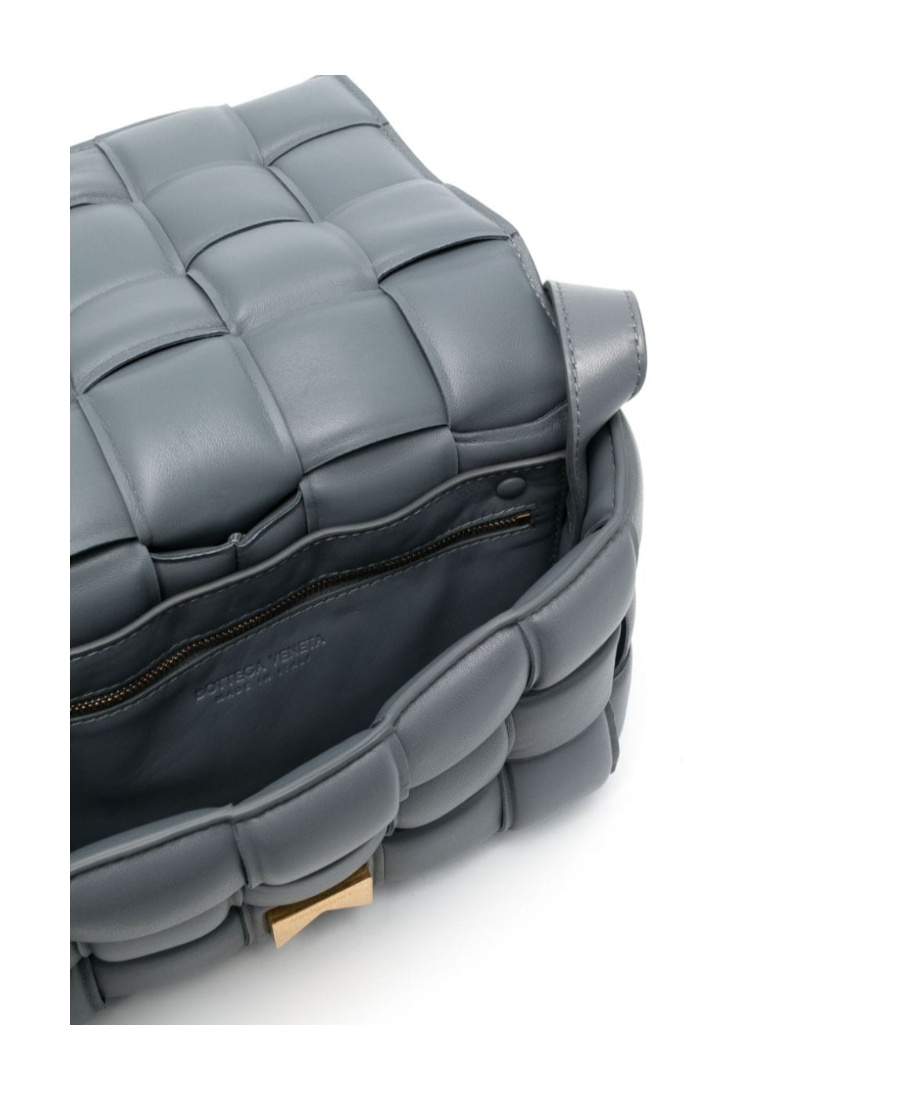 Bottega Veneta Padded Cassette Leather Shoulder Bag In Gray