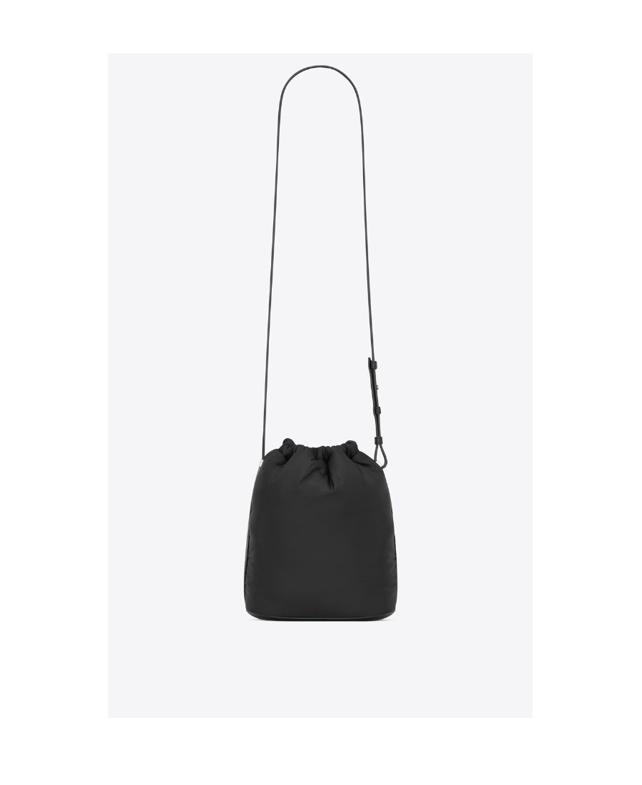 Saint Laurent Logo-debossed Bucket Bag In Black