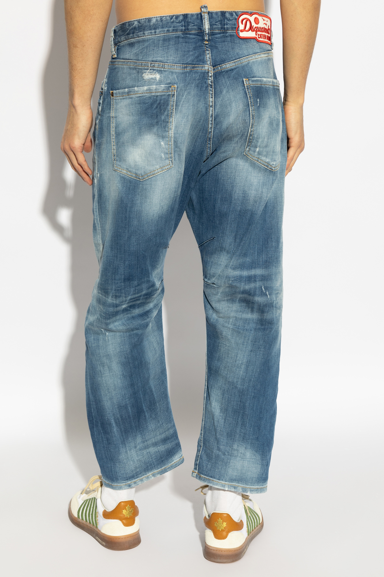 Shop Dsquared2 Distressed Washed Jeans In Blue