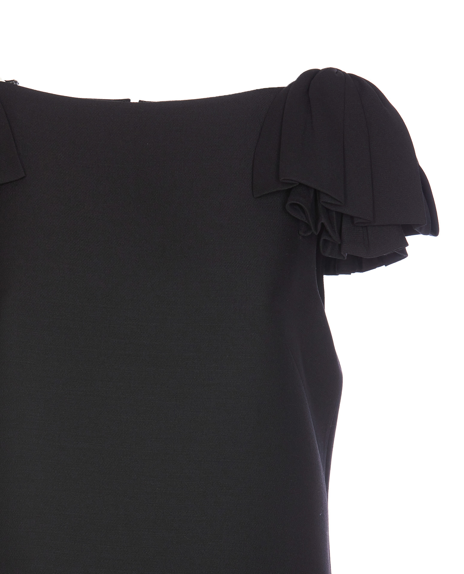 Valentino Crepe Couture Mini Dress In Black