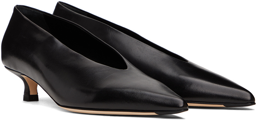 Aeyde Clara Pointed-toe Leather Pumps In Black