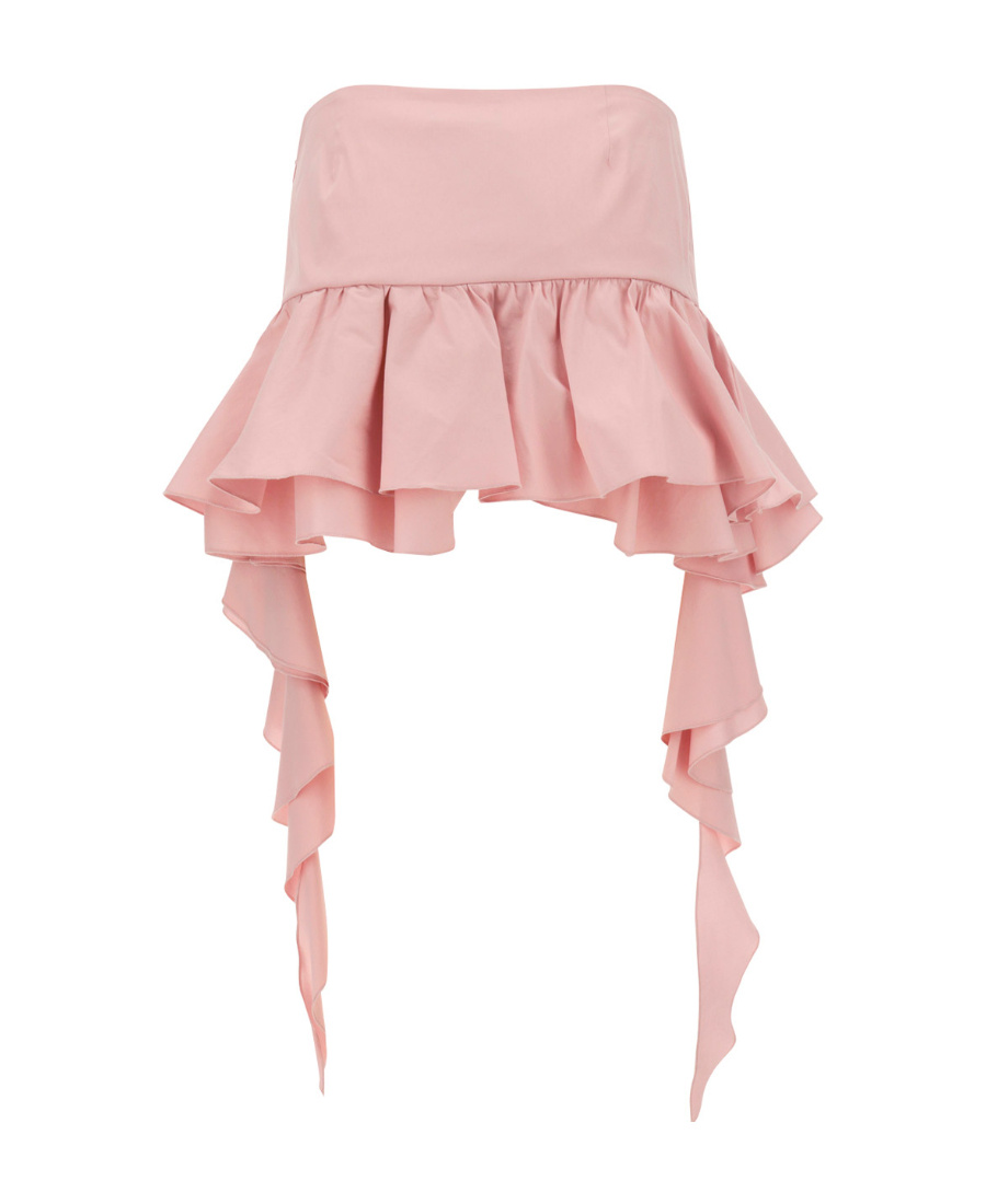 Shop Blumarine Draped Peplum Mini Skirt In Pink