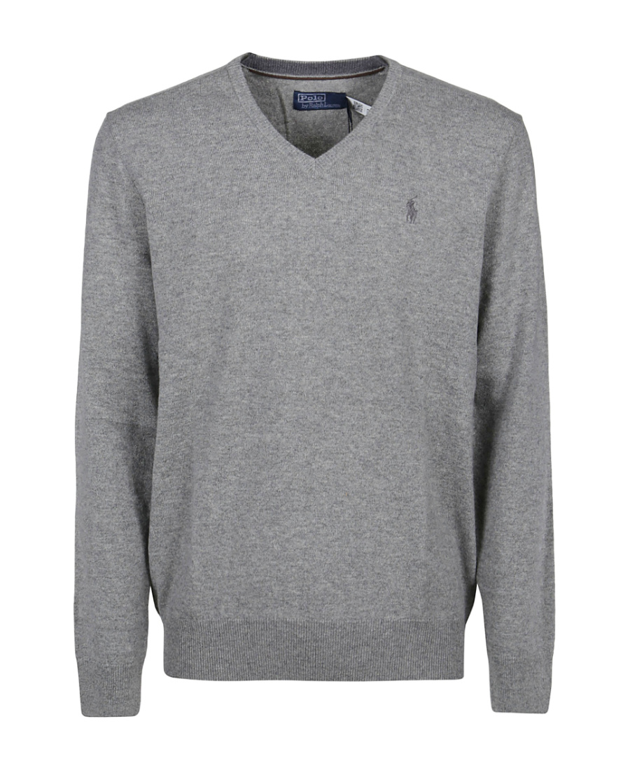Polo Ralph Lauren Pony Embroidered Knit Jumper In Gray