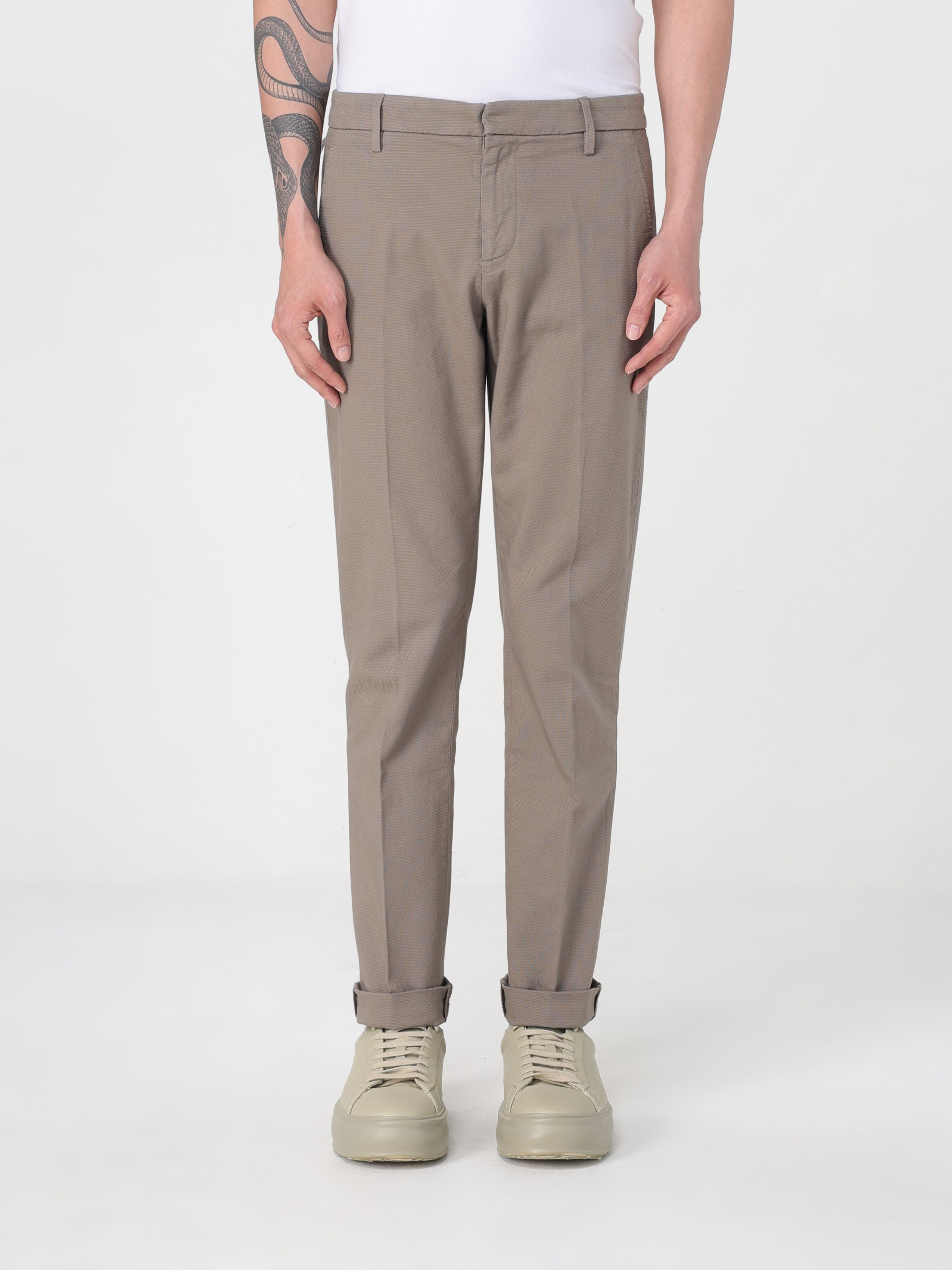 Dondup Belt Loop Casual Pants In Gray