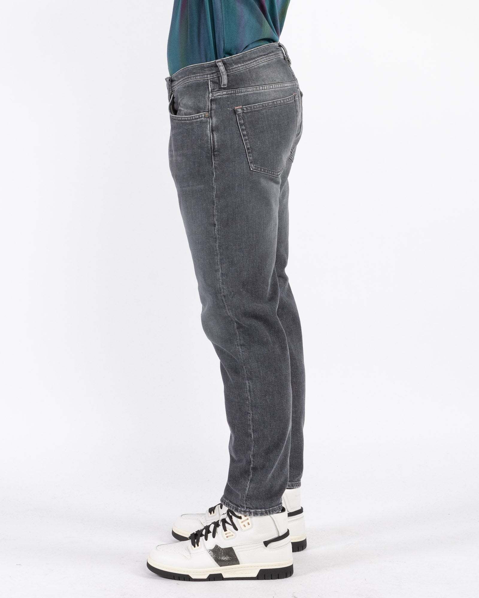 Acne Studios Distressed Five-pocket Faded Shorts With Belt Loops In Gray