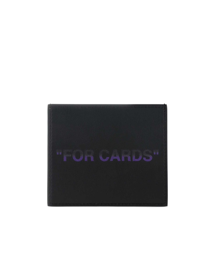Off-white Leather Cardholder In Black