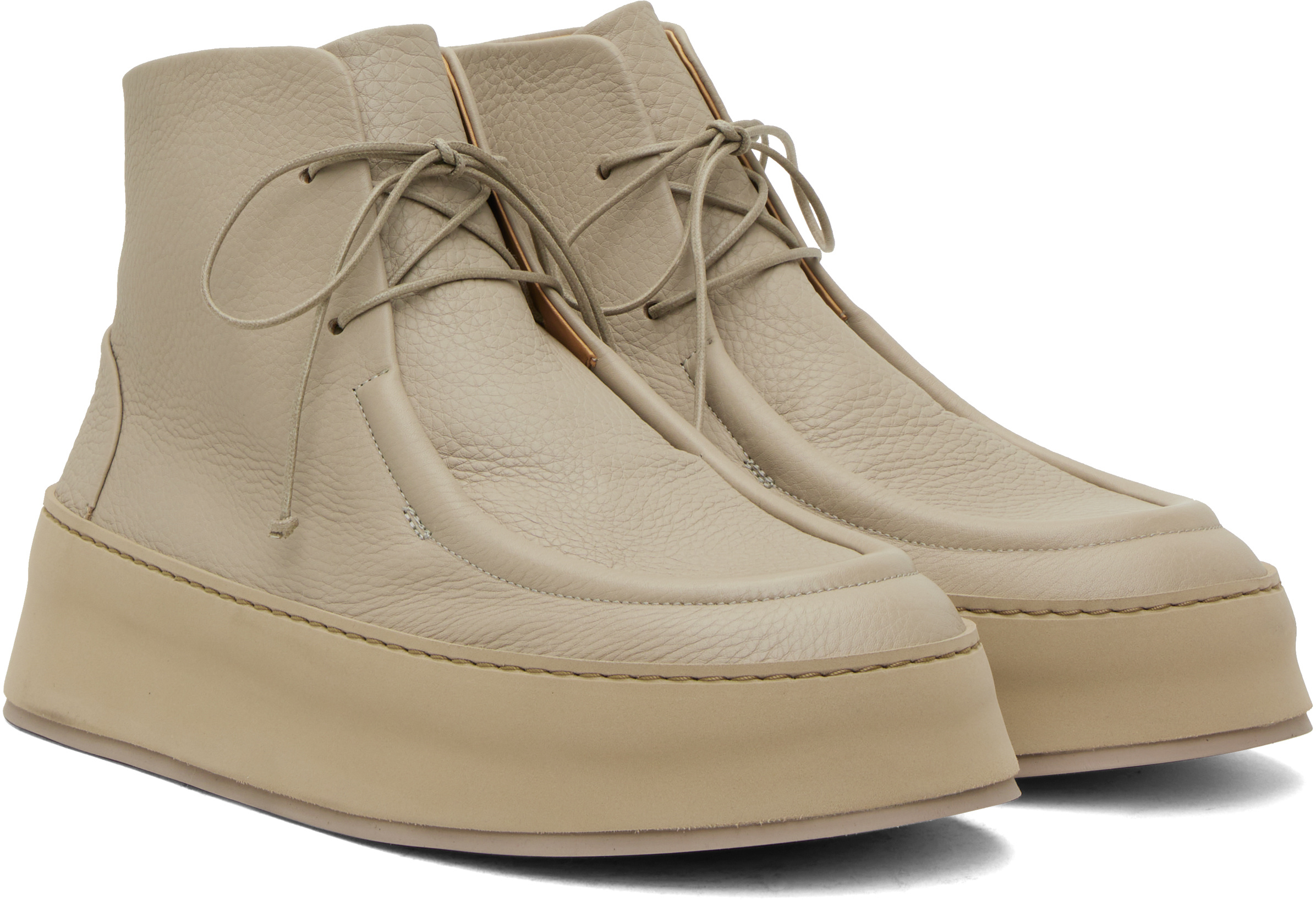 Marsèll Ssense Exclusive Gray Cassapana Ankle Boots In Nude
