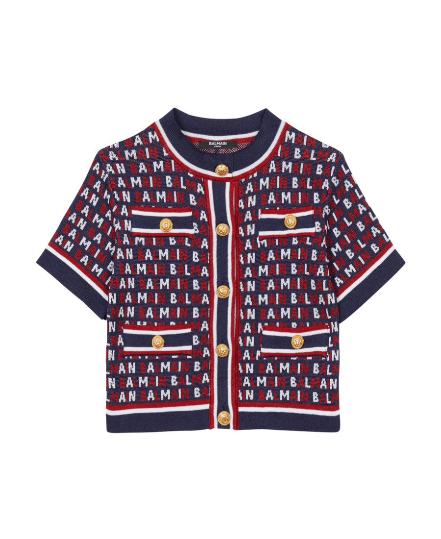Balmain Sweater Kids Kids Color Blue In Black