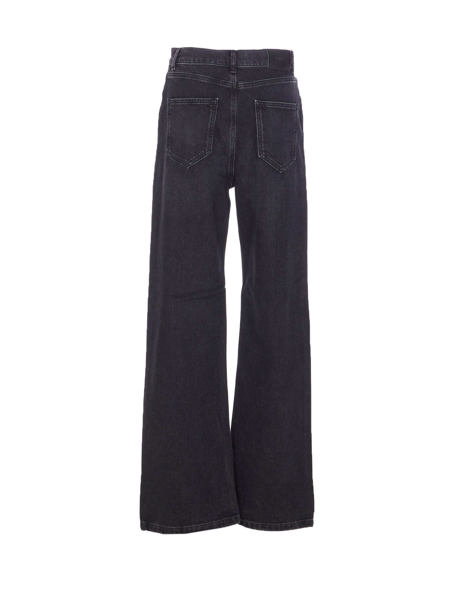 Twinset Wide-leg Strass Detail Trousers Pockets In Black