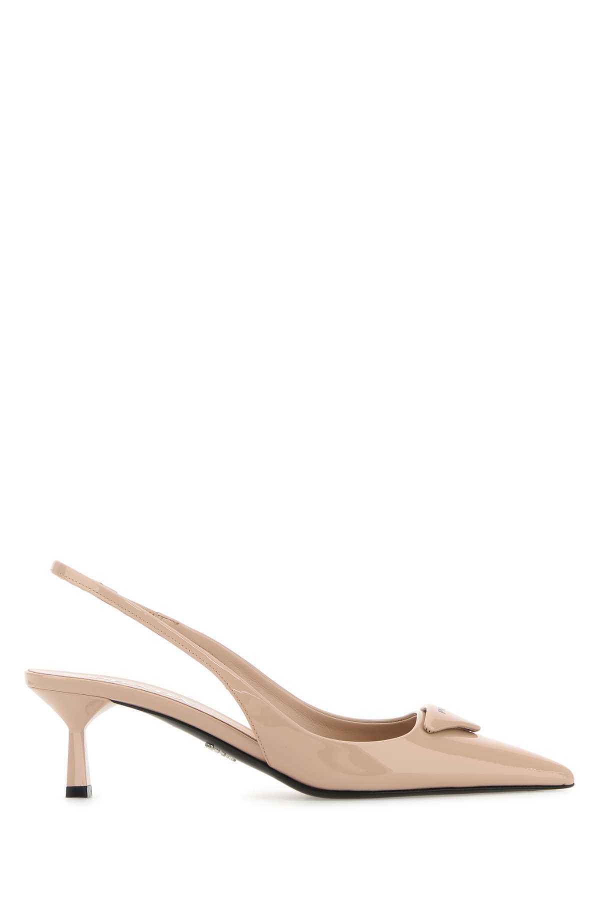 Prada Logo Detailed Slingback Pumps In Pink