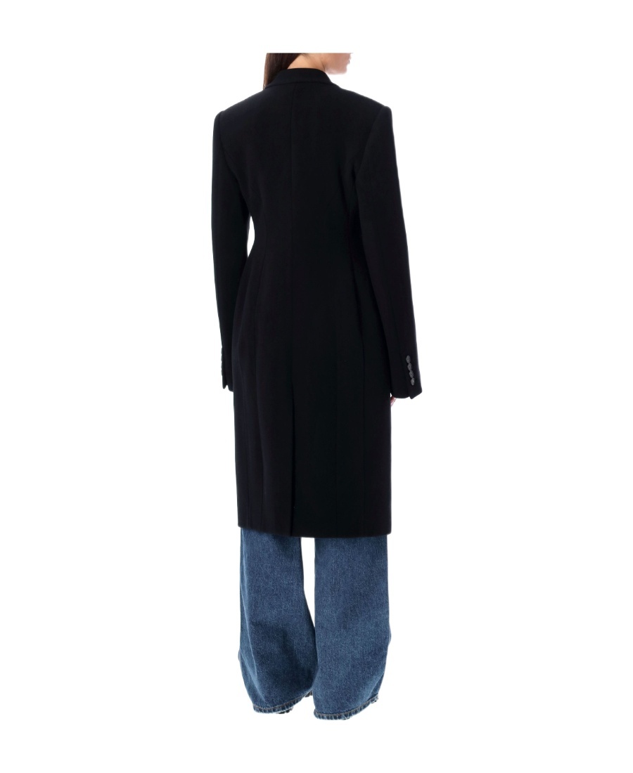 Stella Mccartney Double Breasted Long Sleeved Coat In Black
