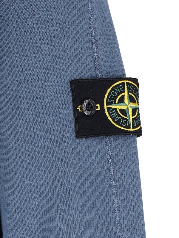 Stone Island Compass-badge Cotton Sweatshirt In Blue