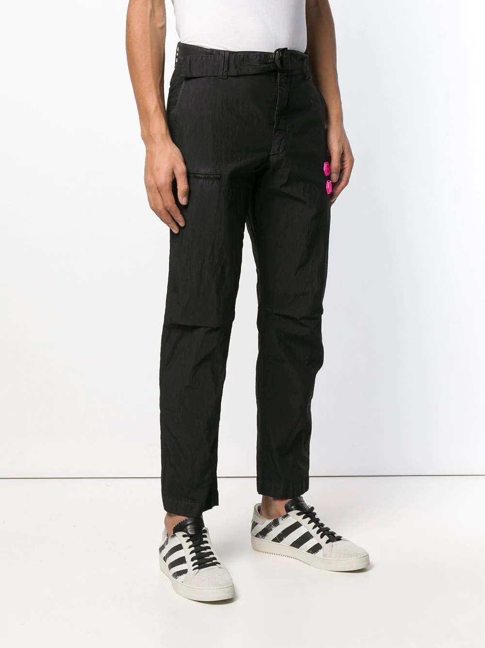 Off-white D-ring Belt Trousers In Black